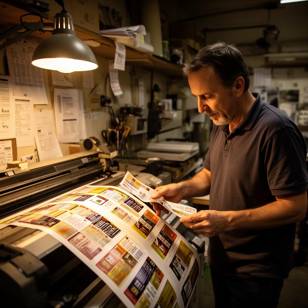 Forge Printing inspecting freshly printed labels